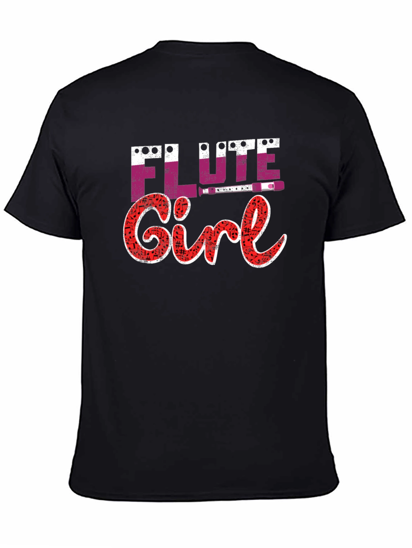 Flute Girl Graphic Tee - Music Lover Shirt