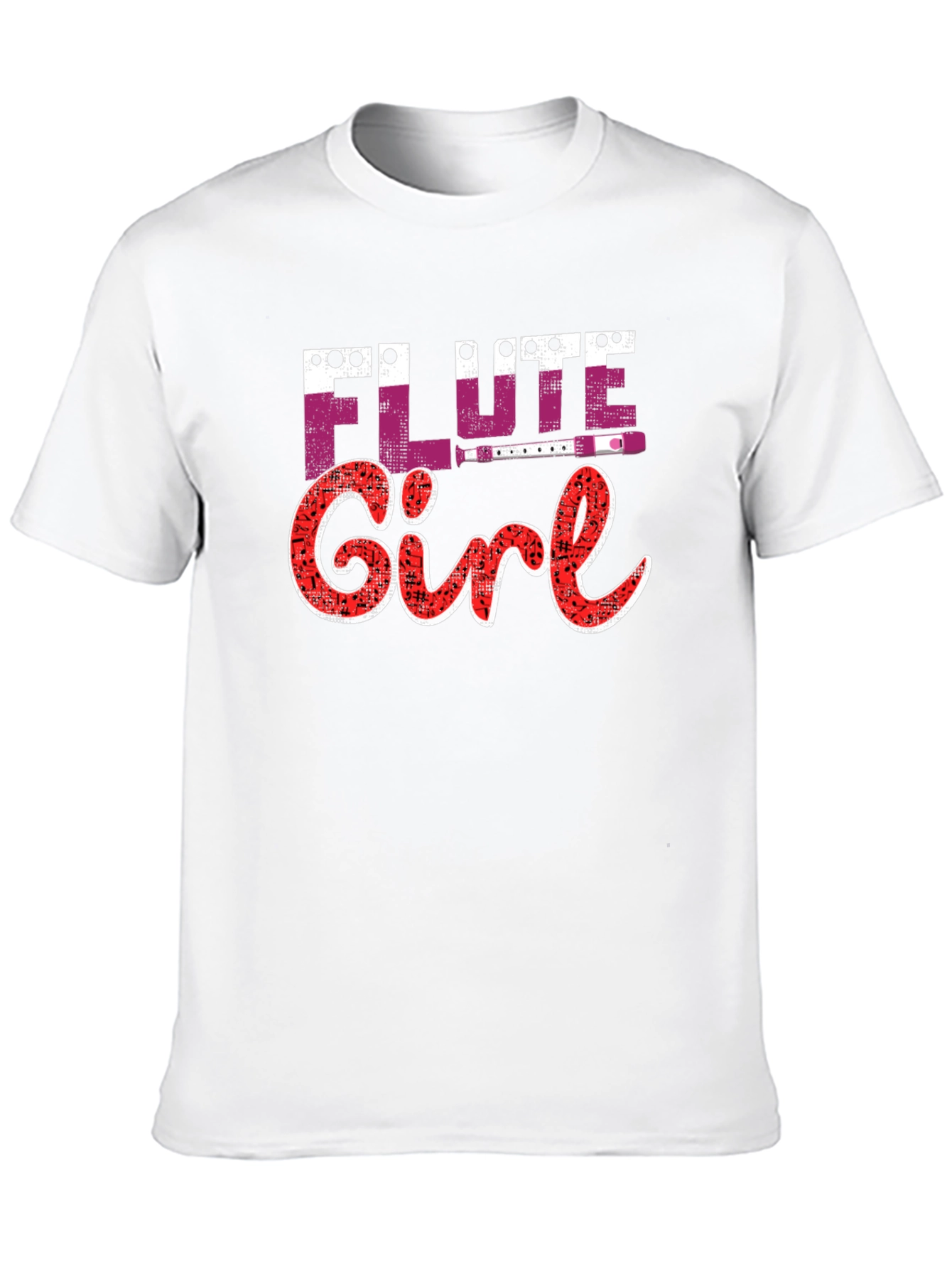 Flute Girl Graphic Tee - Music Lover Shirt