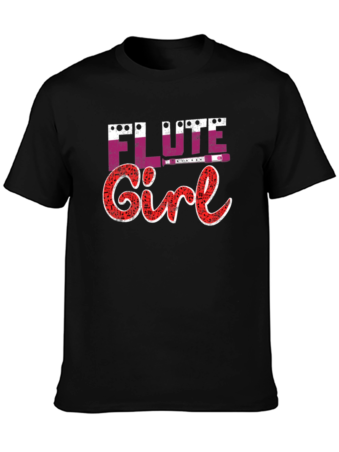 Flute Girl Graphic Tee - Music Lover Shirt