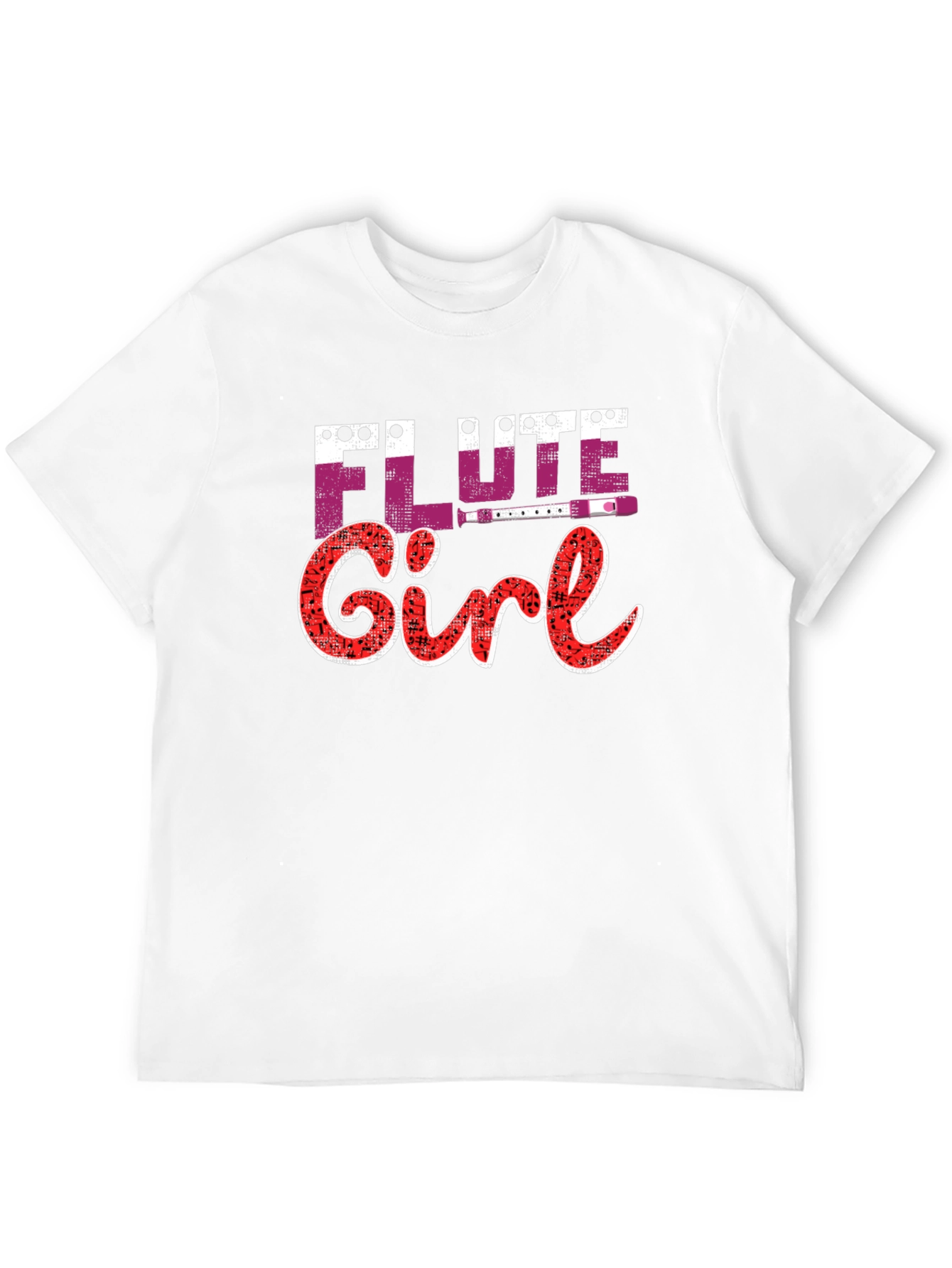 Flute Girl Graphic Tee - Music Lover Shirt