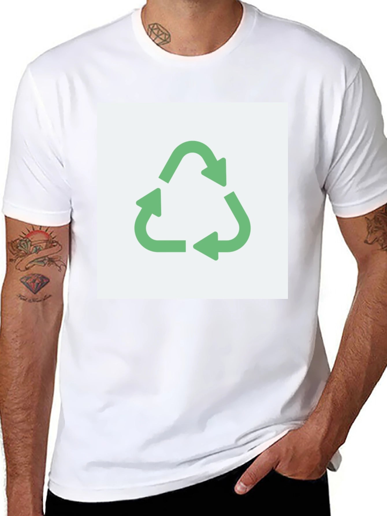 Eco-Friendly Recycle Symbol Graphic T-Shirt