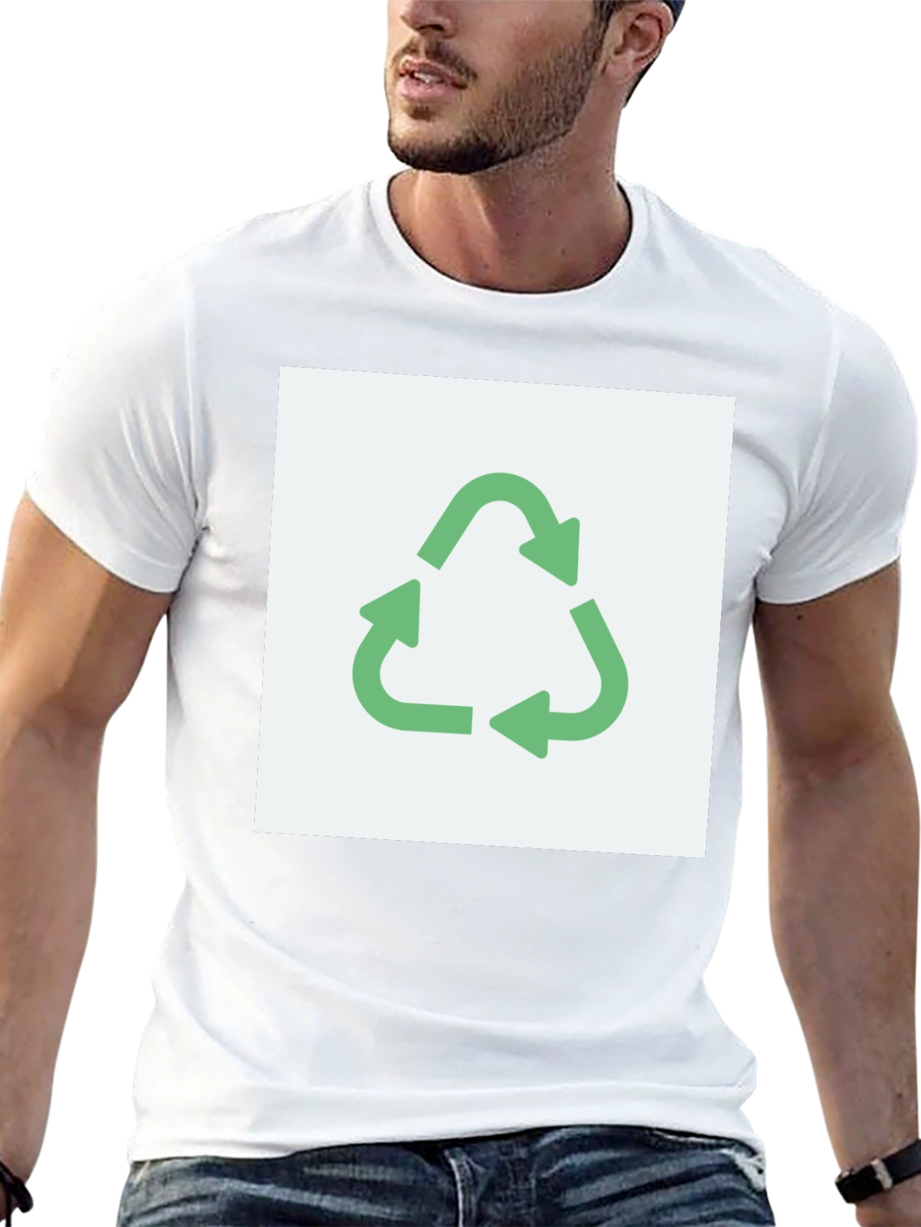 Eco-Friendly Recycle Symbol Graphic T-Shirt