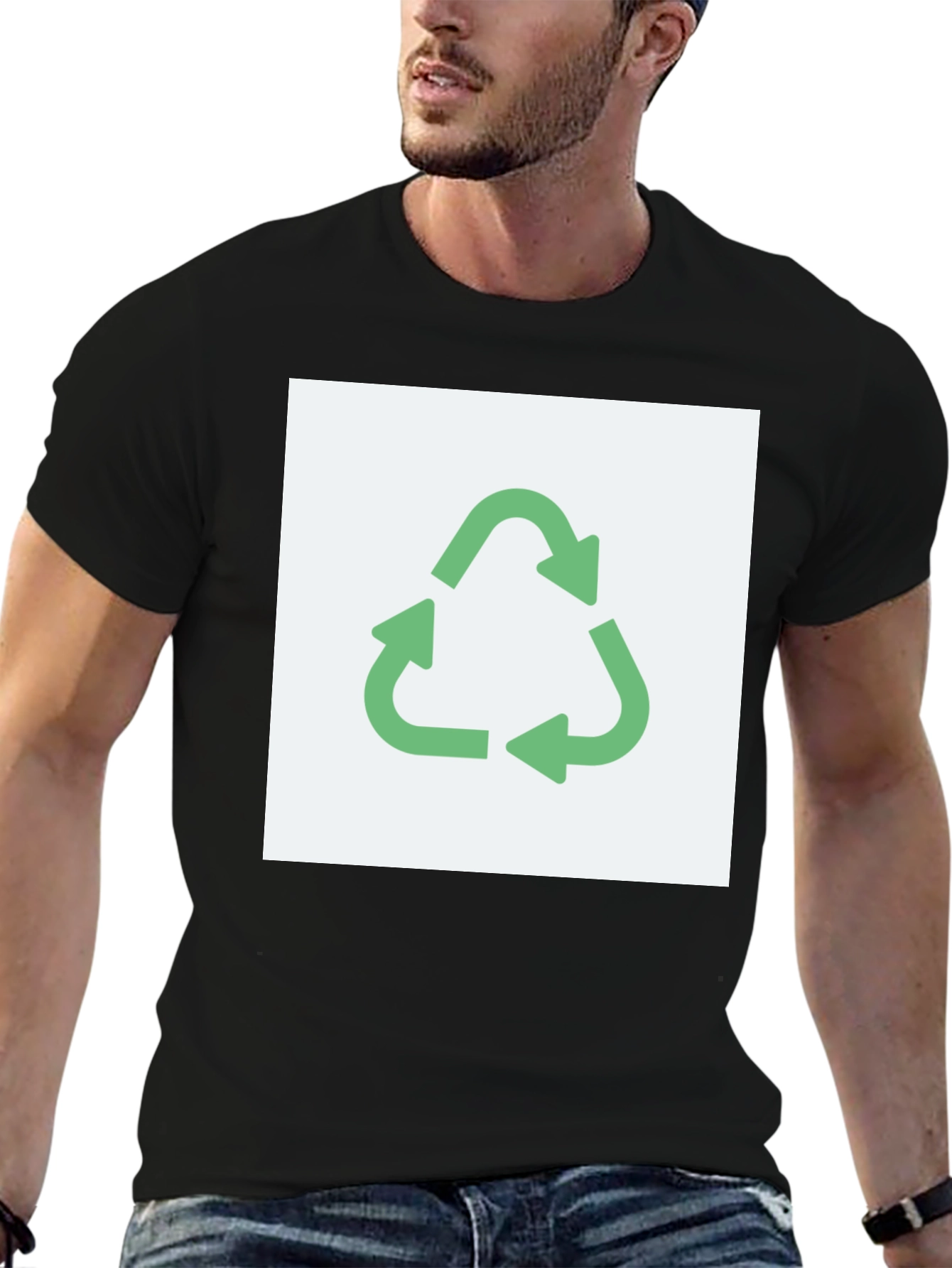 Eco-Friendly Recycle Symbol Graphic T-Shirt