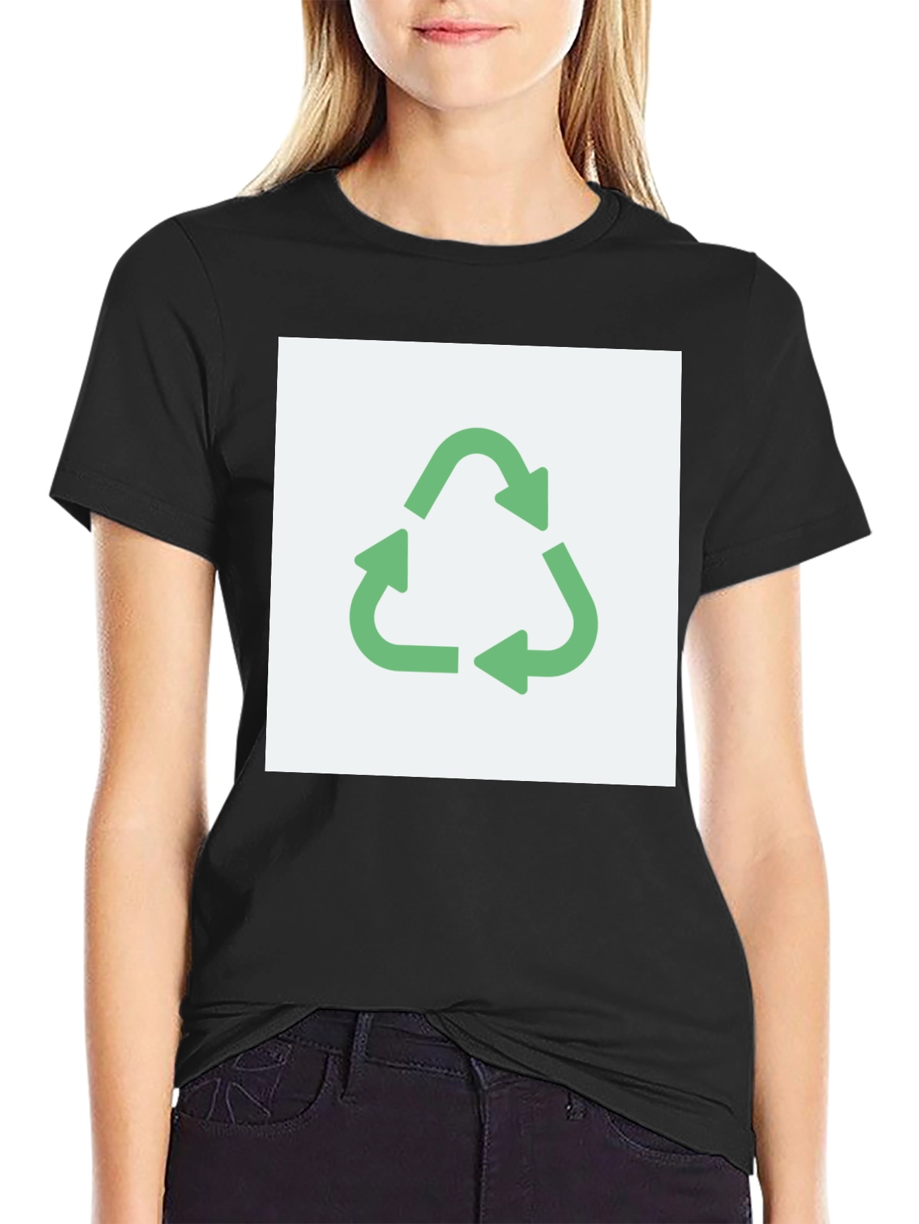 Eco-Friendly Recycle Symbol Graphic T-Shirt