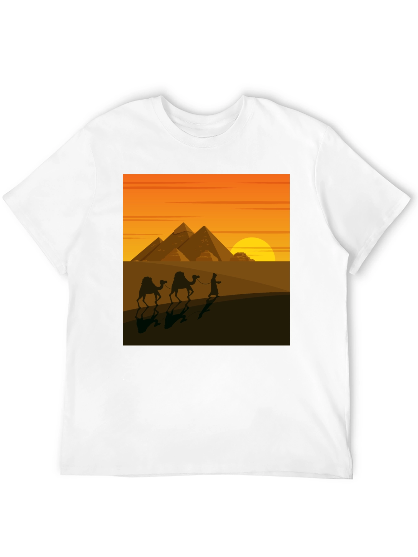 Egypt Pyramids Graphic T-Shirt - Desert Caravan Tee