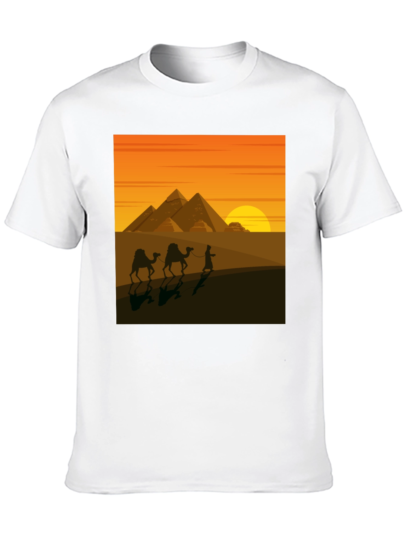 Egypt Pyramids Graphic T-Shirt - Desert Caravan Tee