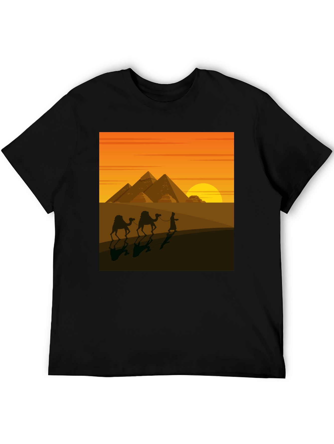 Egypt Pyramids Graphic T-Shirt - Desert Caravan Tee
