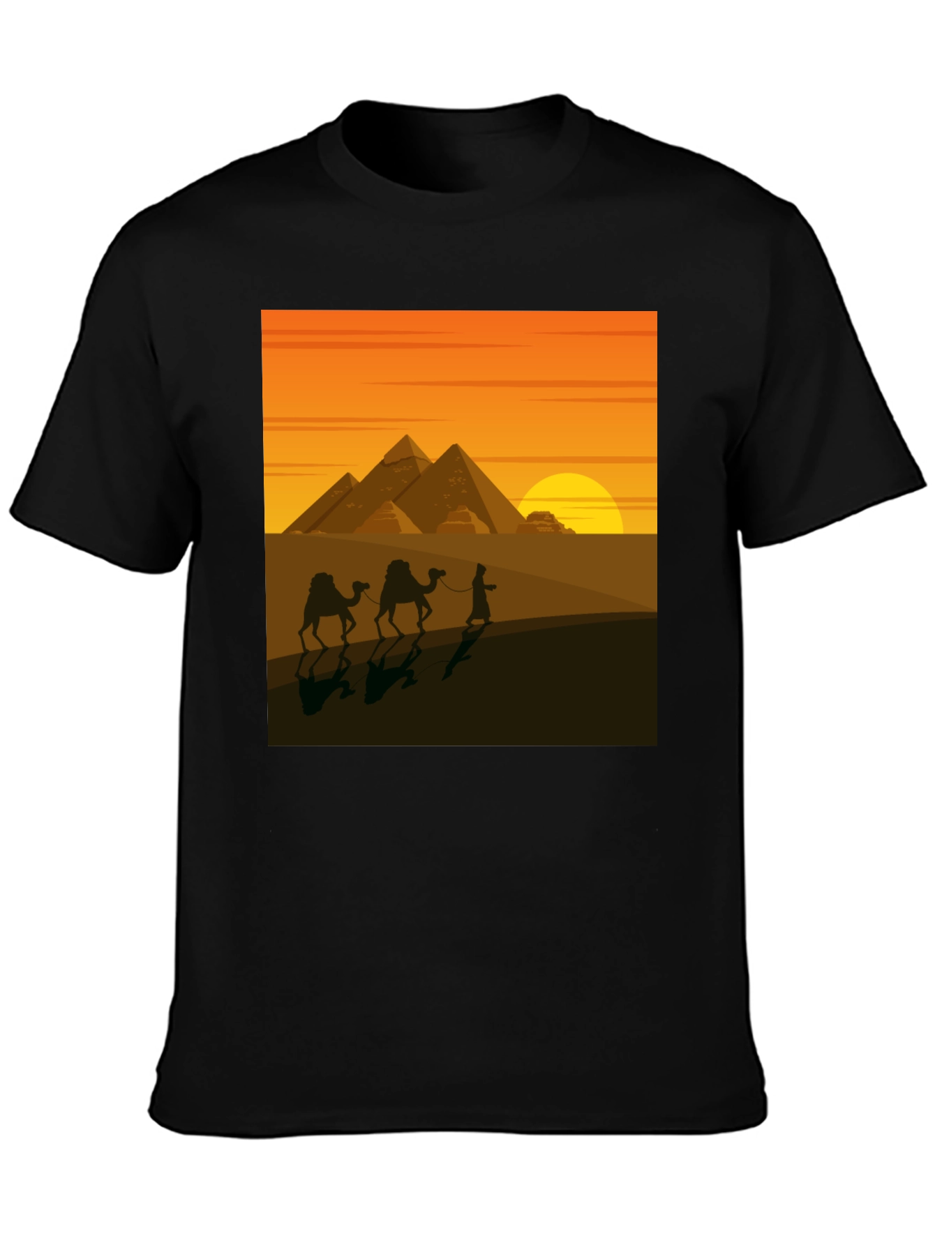 Egypt Pyramids Graphic T-Shirt - Desert Caravan Tee