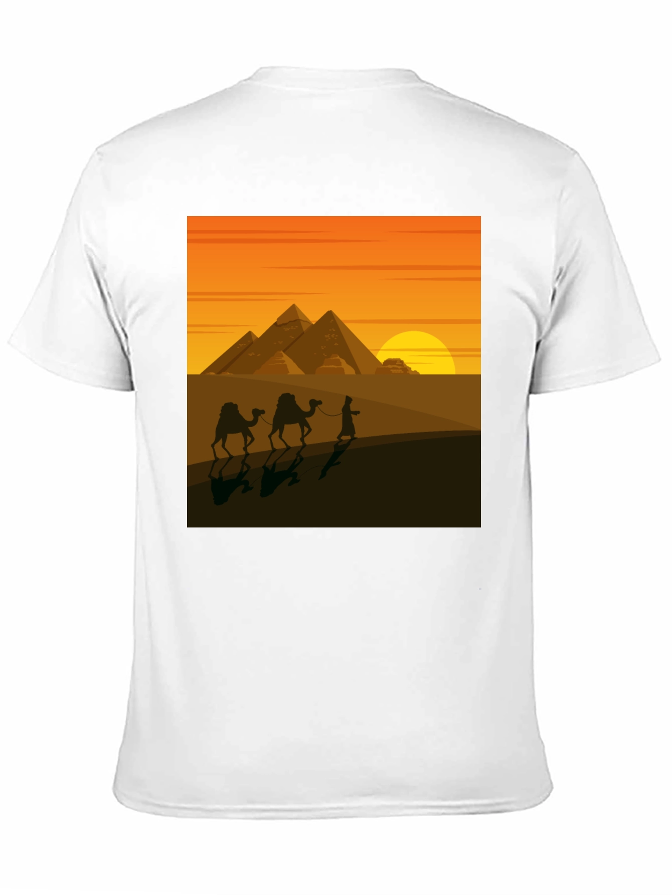 Egypt Pyramids Graphic T-Shirt - Desert Caravan Tee