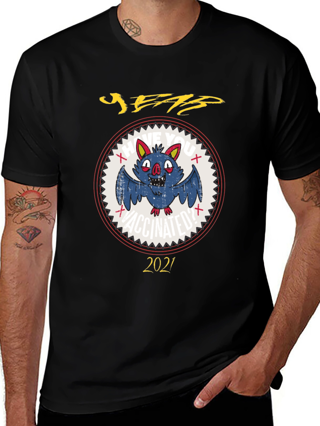 Vaccinated Bat 2021 Graphic Tee