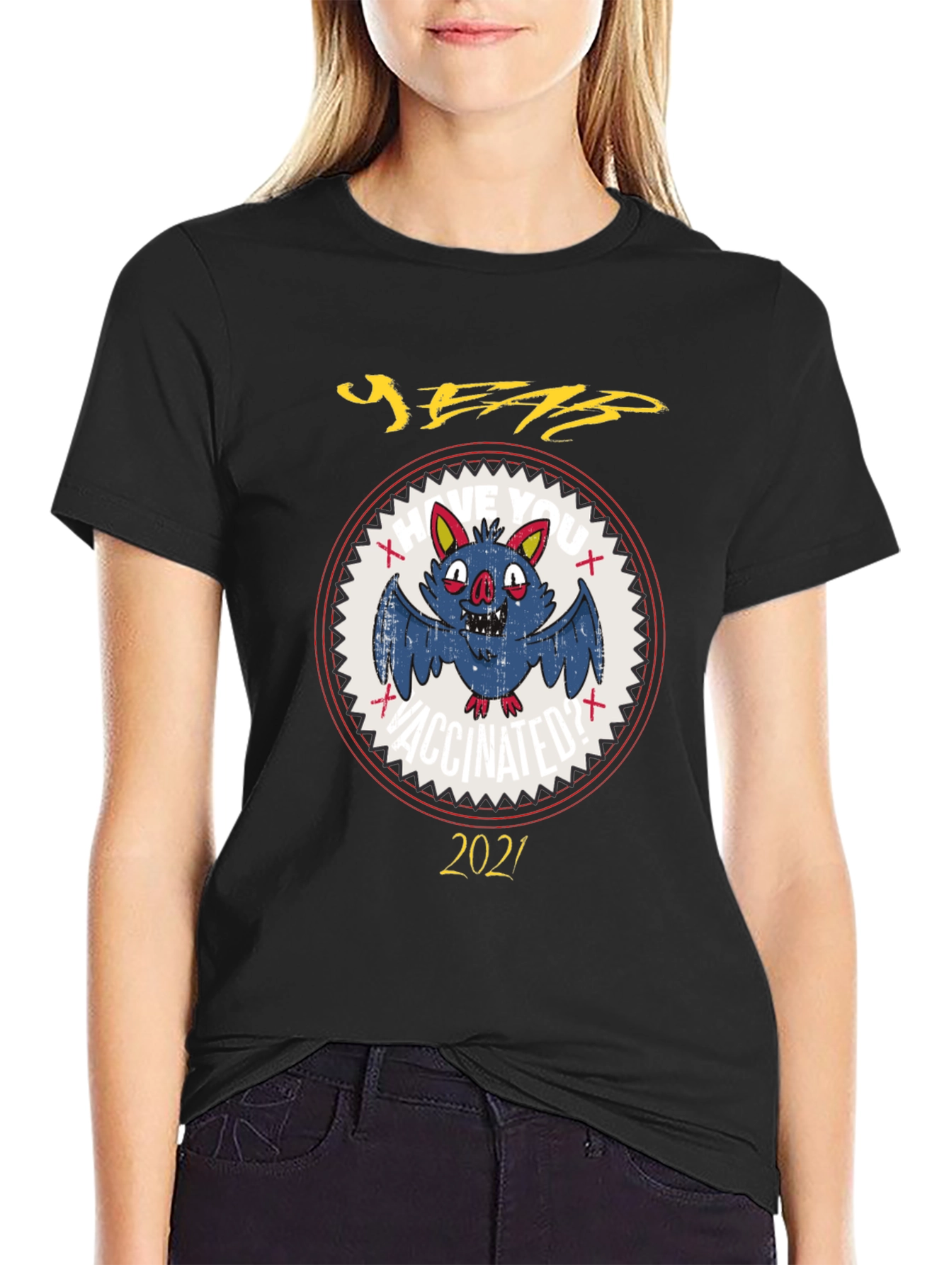 Vaccinated Bat 2021 Graphic Tee