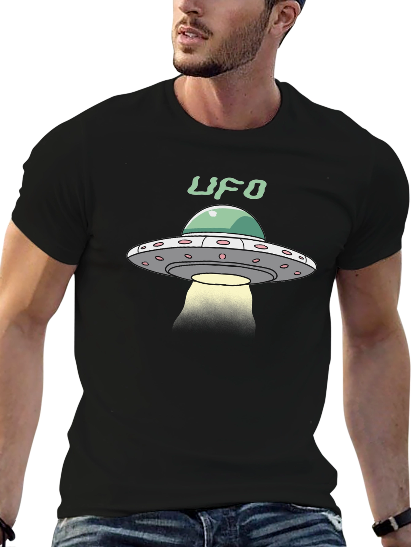 UFO Graphic Black T-Shirt