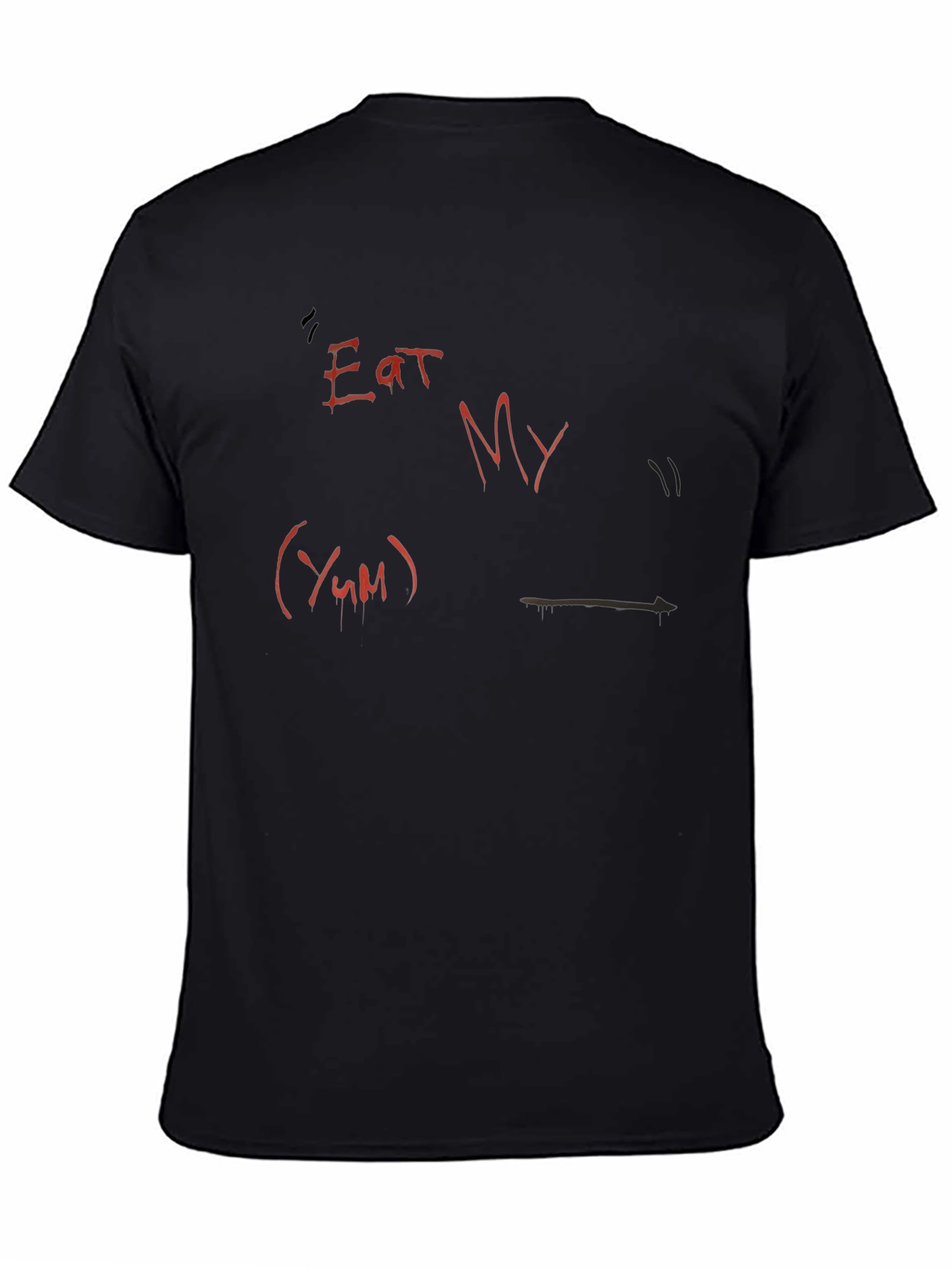 Eat My (Yum) Graphic Print Black T-Shirt