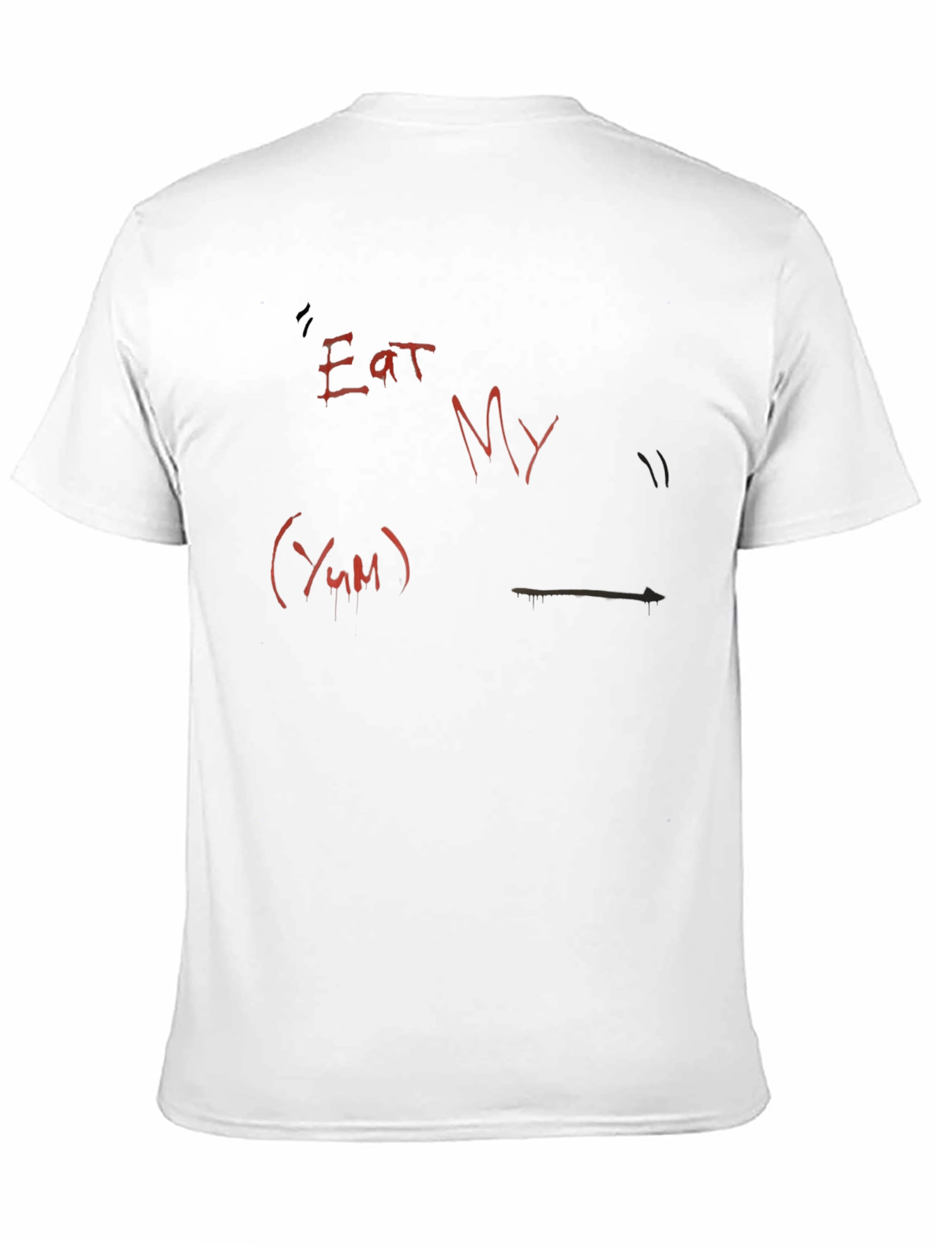 Eat My (Yum) Graphic Print Black T-Shirt