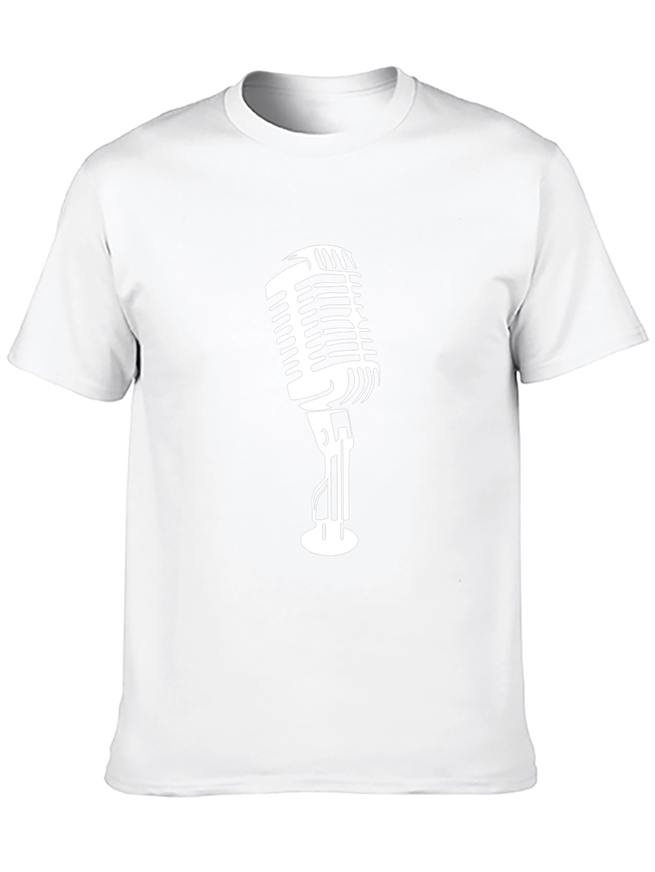 Retro Microphone Graphic Tee - Classic Black