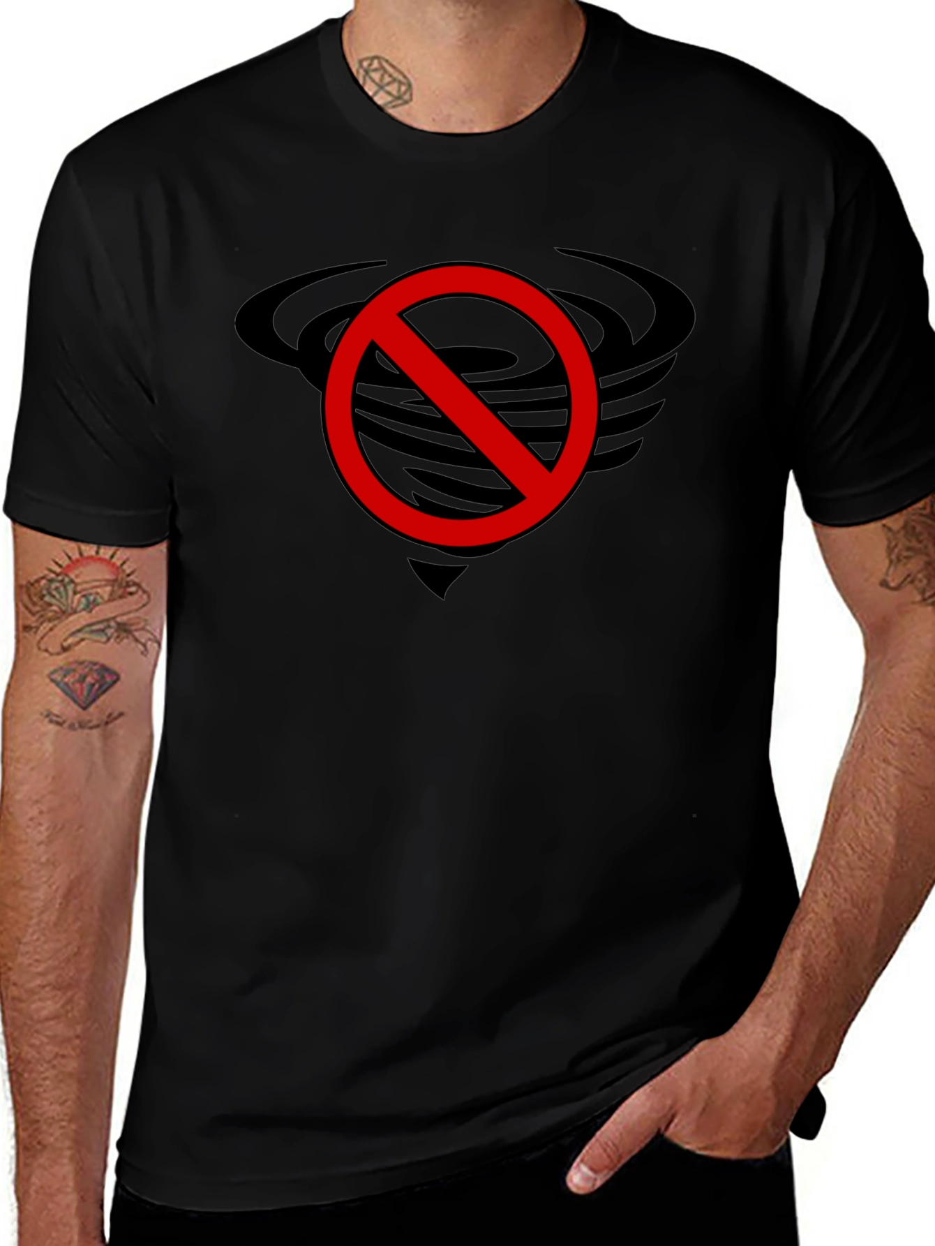 No Tornado Black Graphic Tee