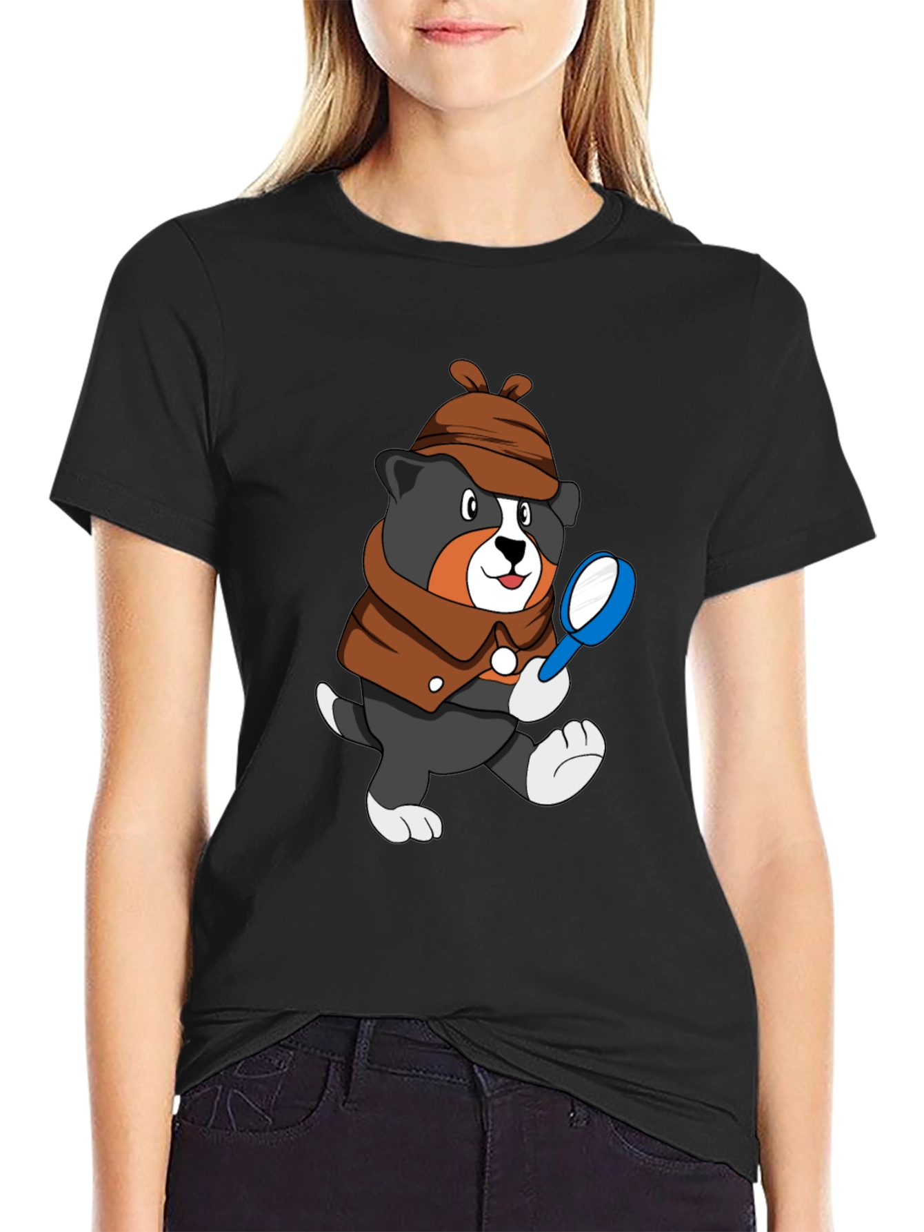 Detective Dog T-Shirt - Cartoon Puppy Sleuth Tee
