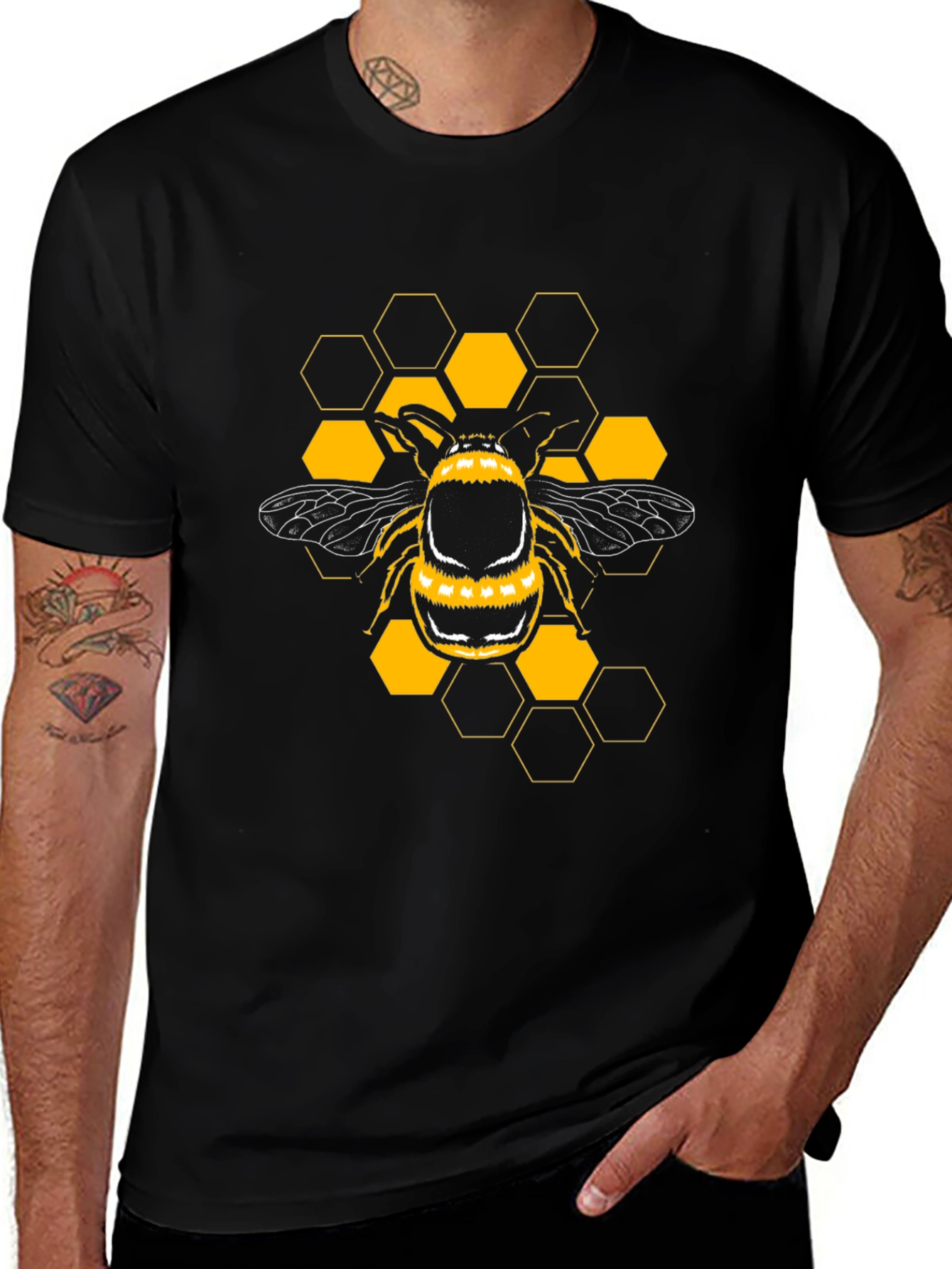Bee Graphic Black T-Shirt