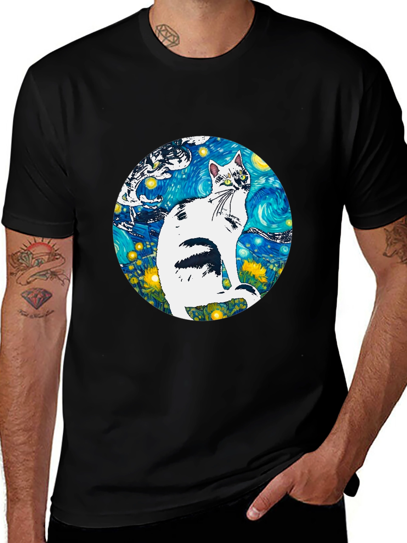 Starry Night Cat T-Shirt