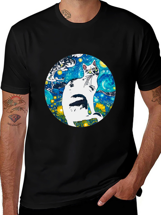 Starry Night Cat T-Shirt
