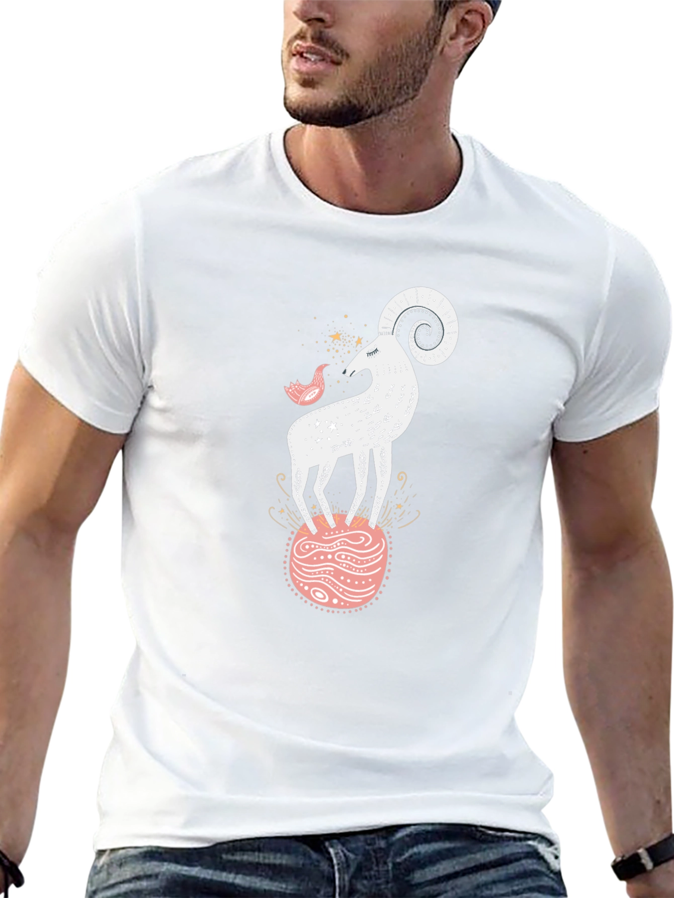 Ram on Pink Planet Graphic Tee