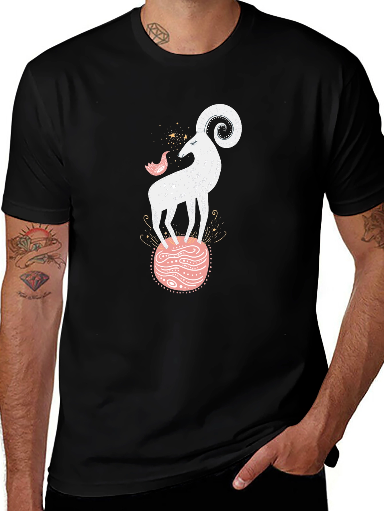 Ram on Pink Planet Graphic Tee