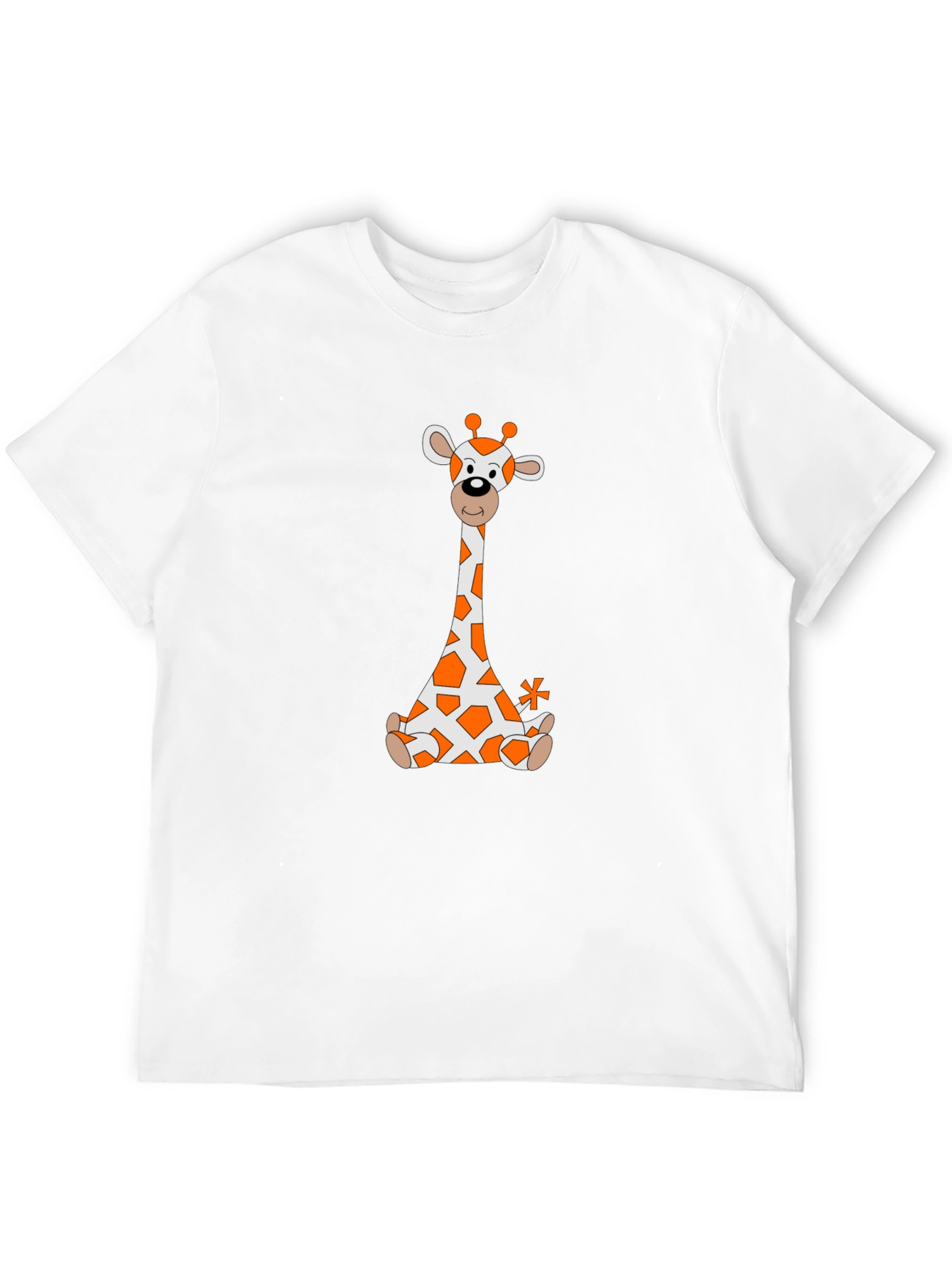 Giraffe Cartoon T-Shirt - Black Cotton Tee