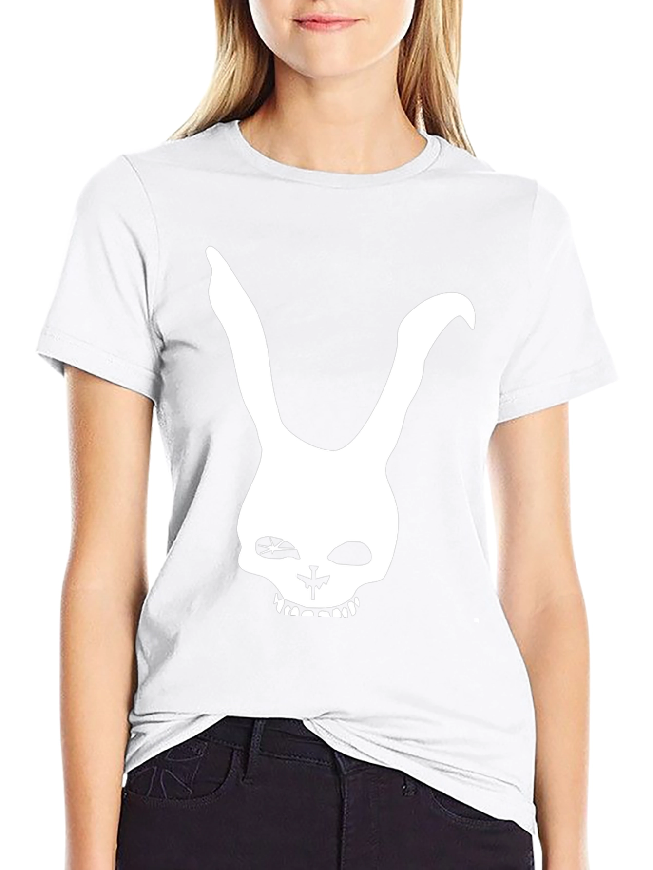 Black Bunny Skull Graphic Tee