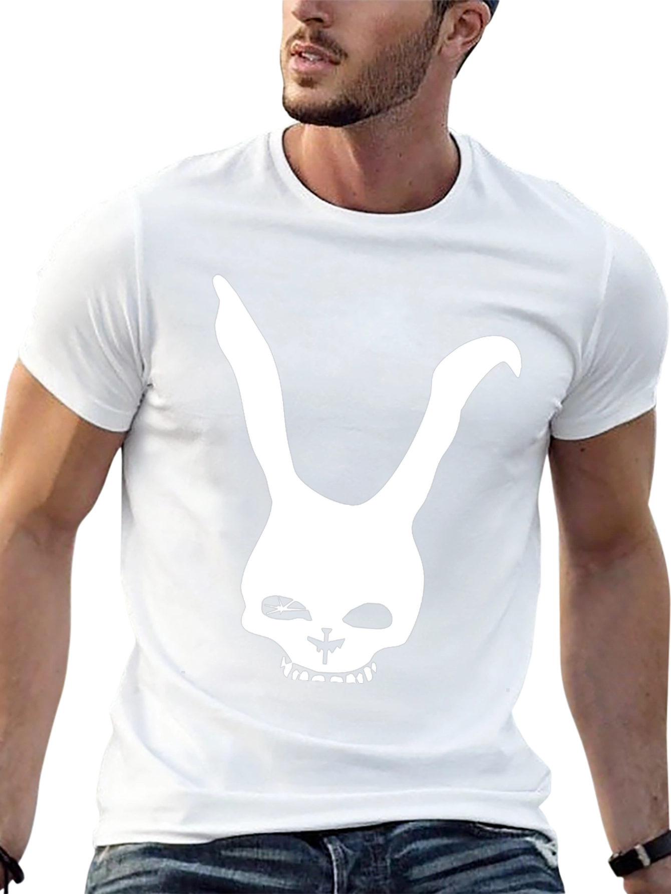 Black Bunny Skull Graphic Tee