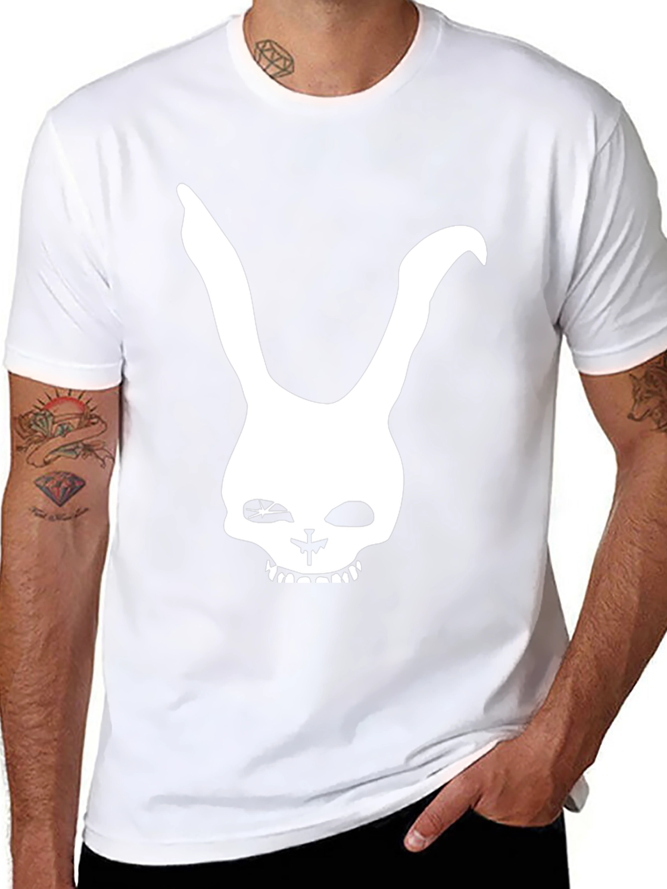 Black Bunny Skull Graphic Tee