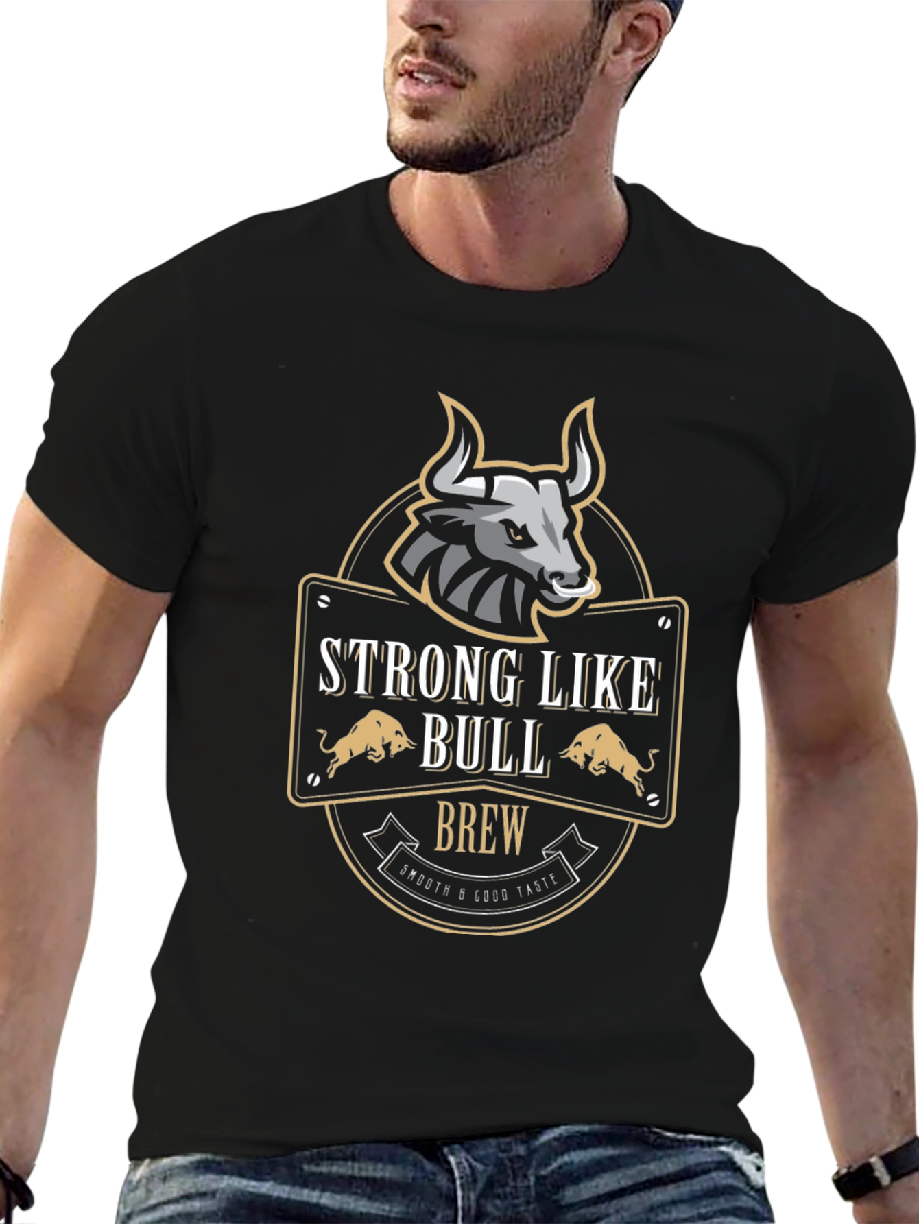 Strong Like Bull Brew Graphic Tee - Black