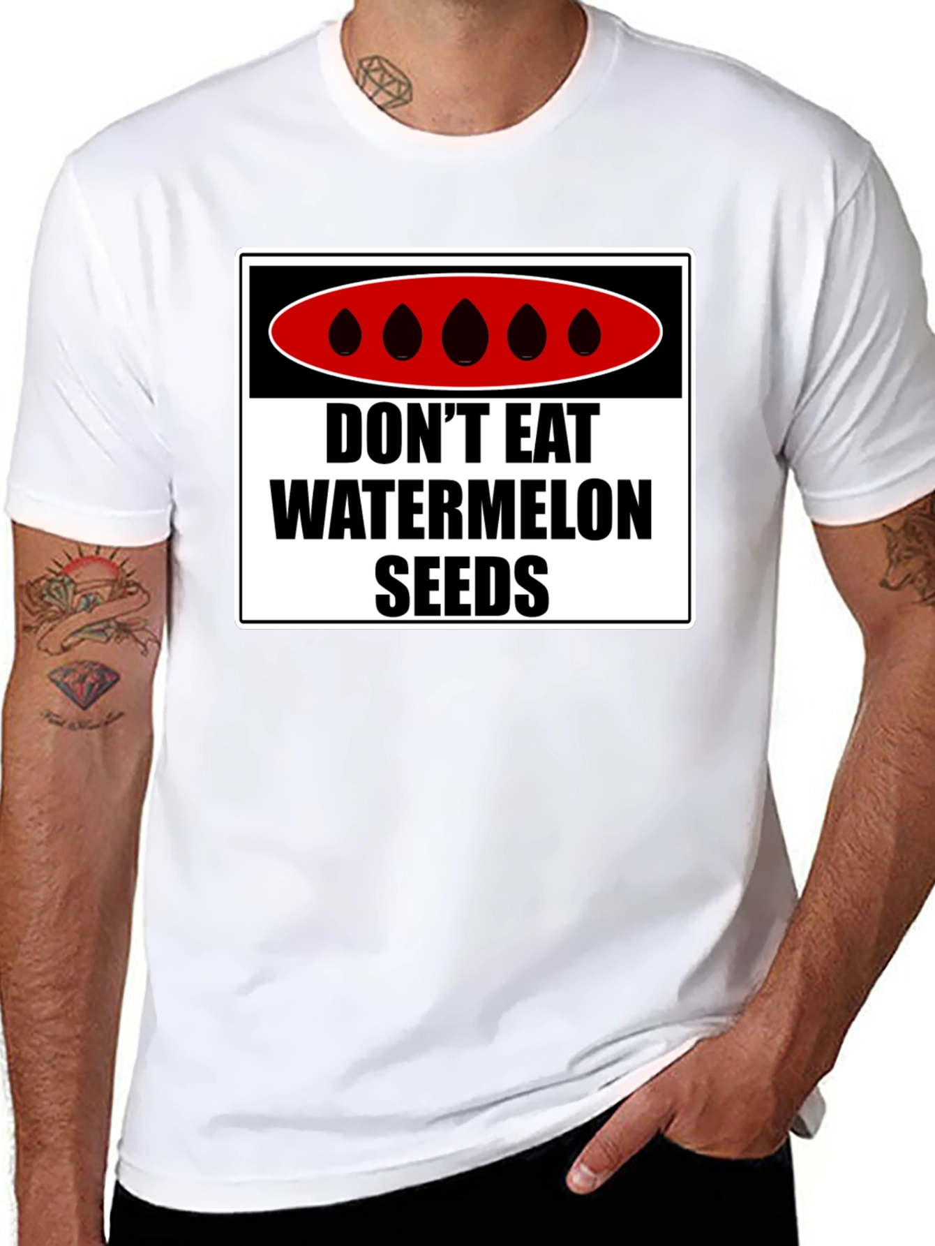 Dont Eat Watermelon Seeds T-Shirt Funny Warning Tee