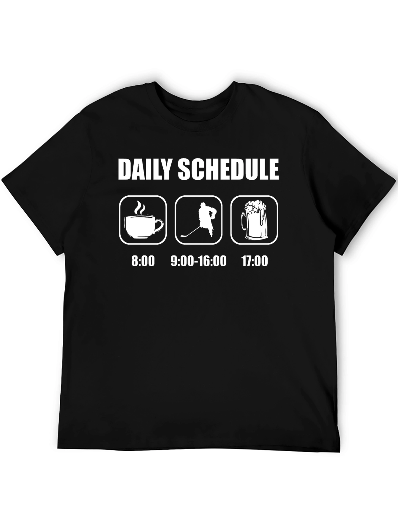 Daily Schedule Hockey T-Shirt: Coffee Hockey Beer