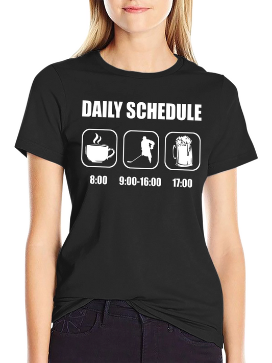 Daily Schedule Hockey T-Shirt: Coffee Hockey Beer