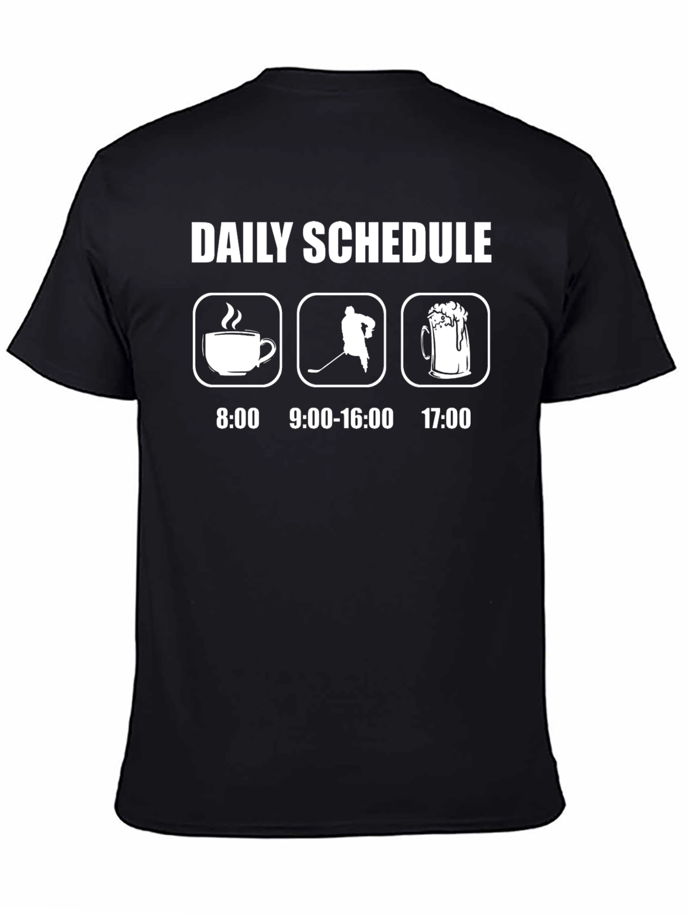 Daily Schedule Hockey T-Shirt: Coffee Hockey Beer