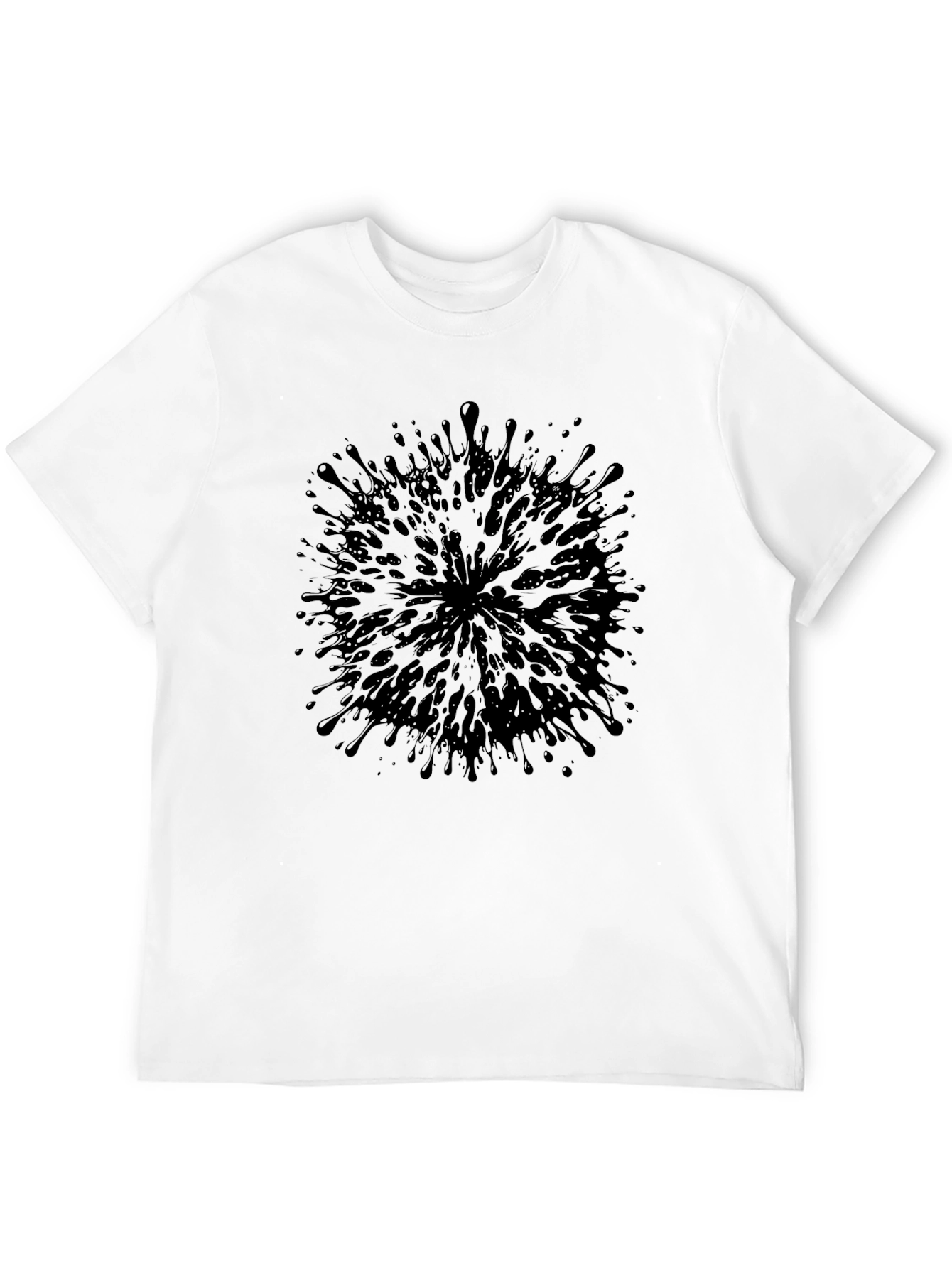 Abstract Splatter Black T-Shirt