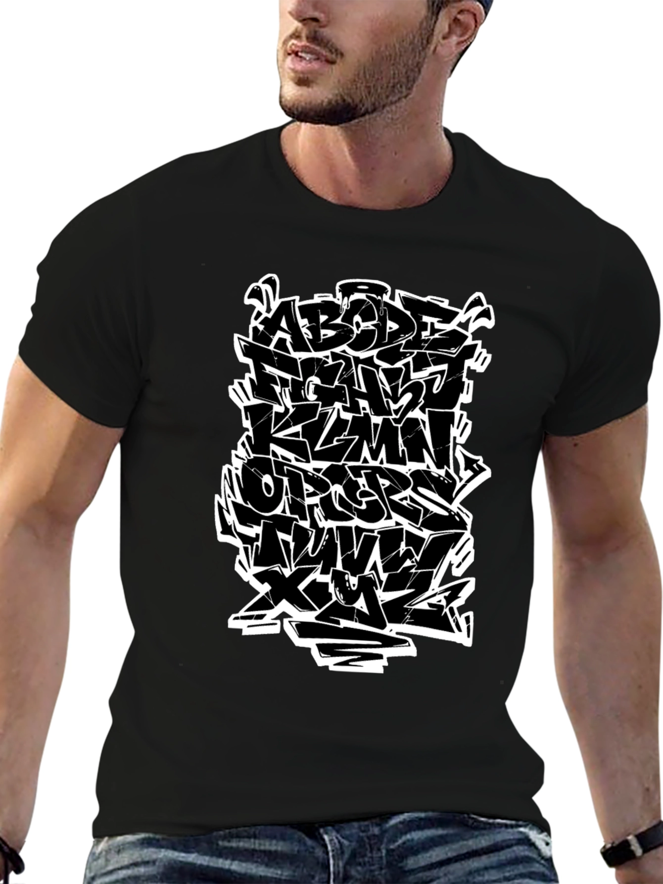 Graffiti Alphabet Black T-Shirt - Urban Style