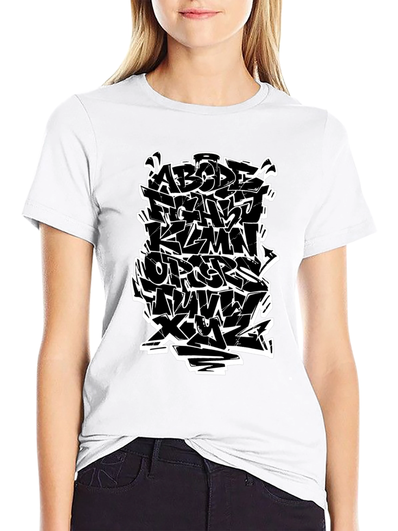 Graffiti Alphabet Black T-Shirt - Urban Style