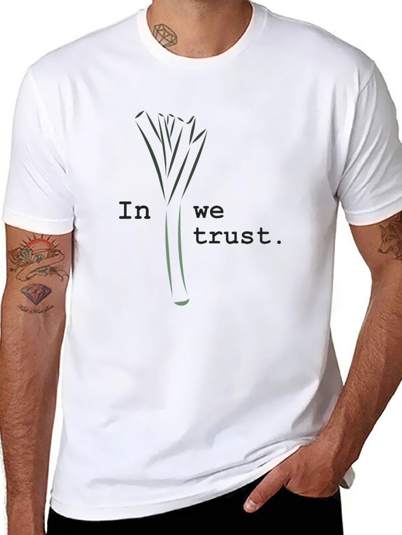 Leek Trust T-Shirt - Black Stylish Design
