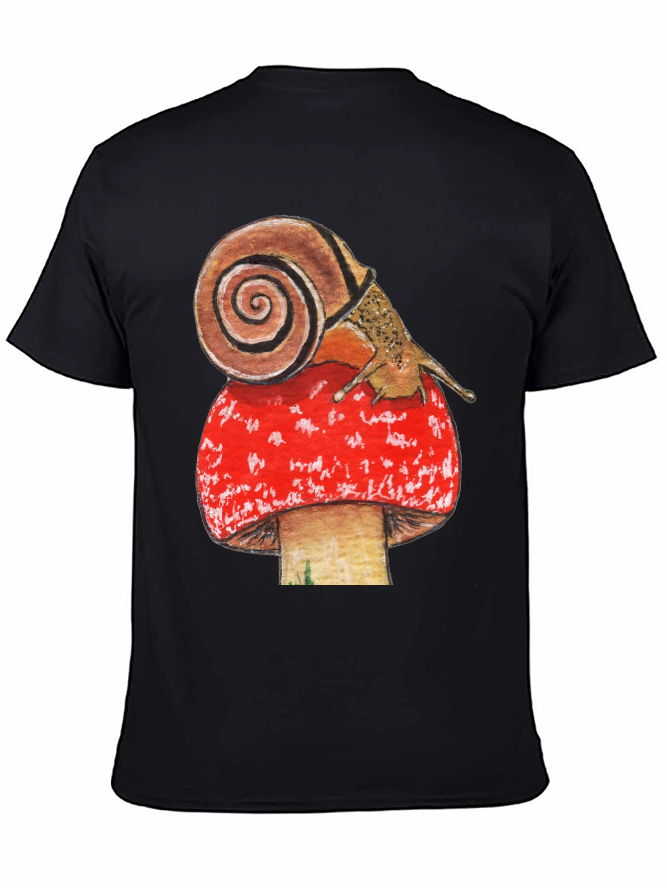 Snail on Mushroom Graphic T-Shirt