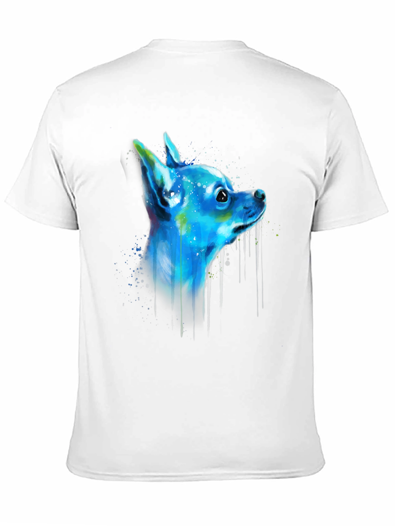 Chihuahua Dog Art Graphic Black T-Shirt