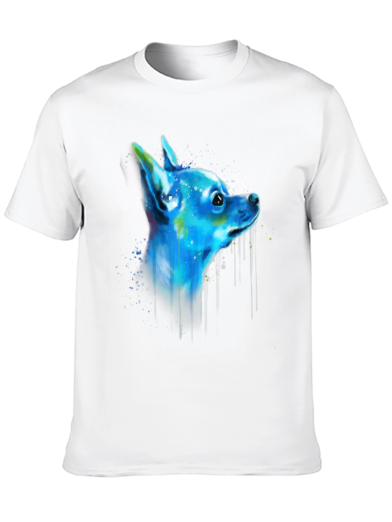 Chihuahua Dog Art Graphic Black T-Shirt