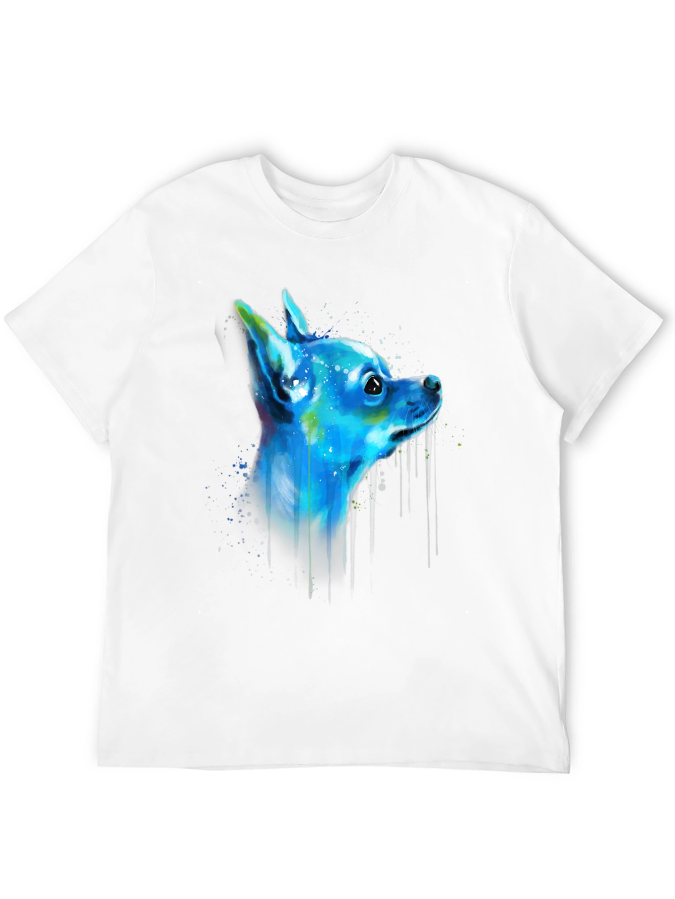 Chihuahua Dog Art Graphic Black T-Shirt