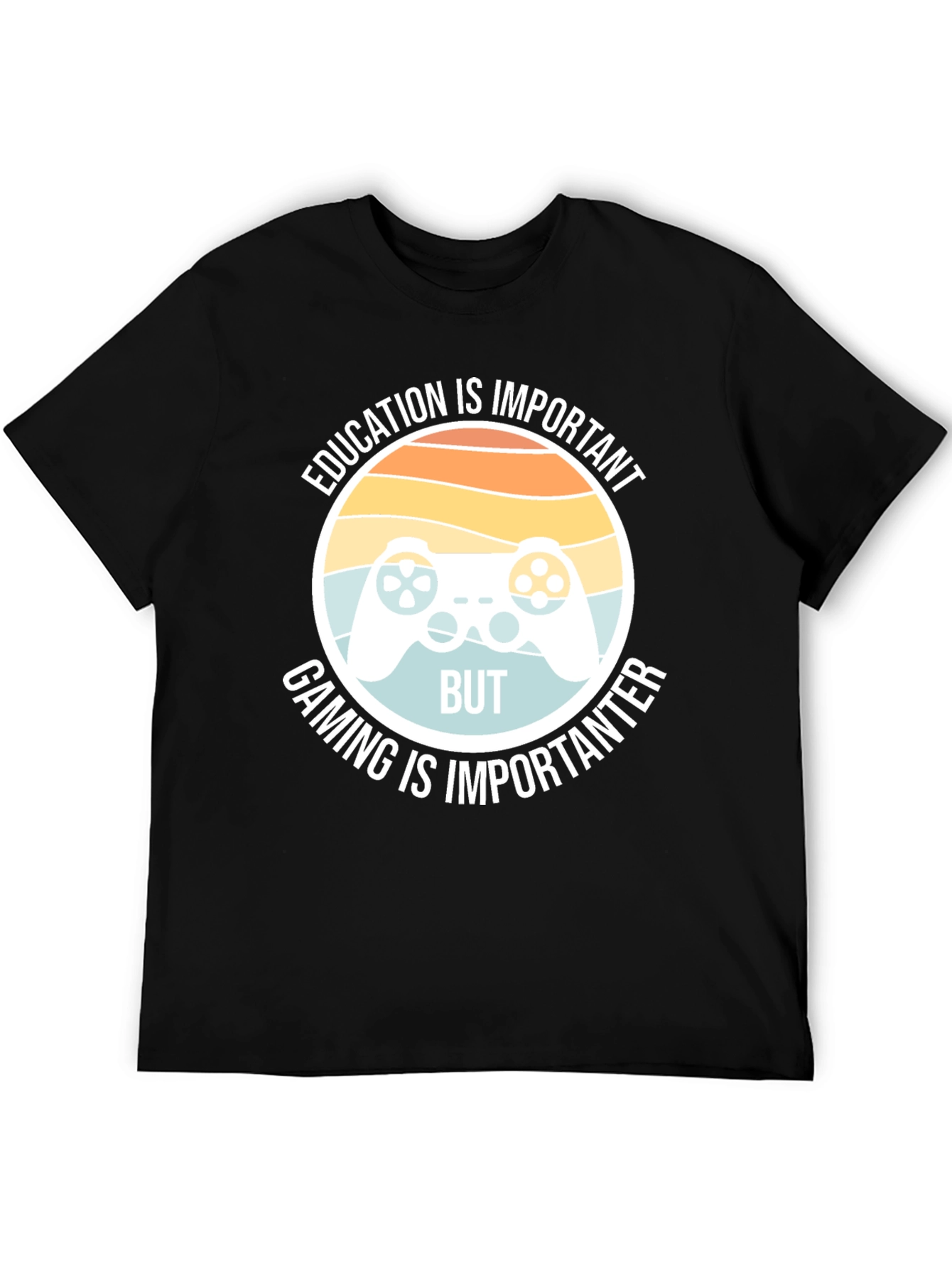 Funny Gamer T-Shirt - Education vs Gaming