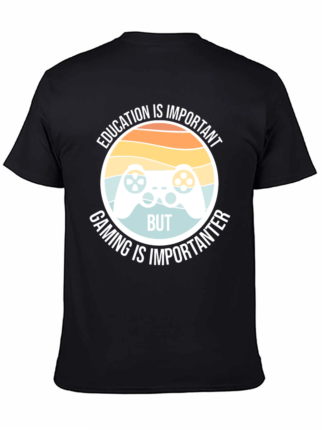 Funny Gamer T-Shirt - Education vs Gaming
