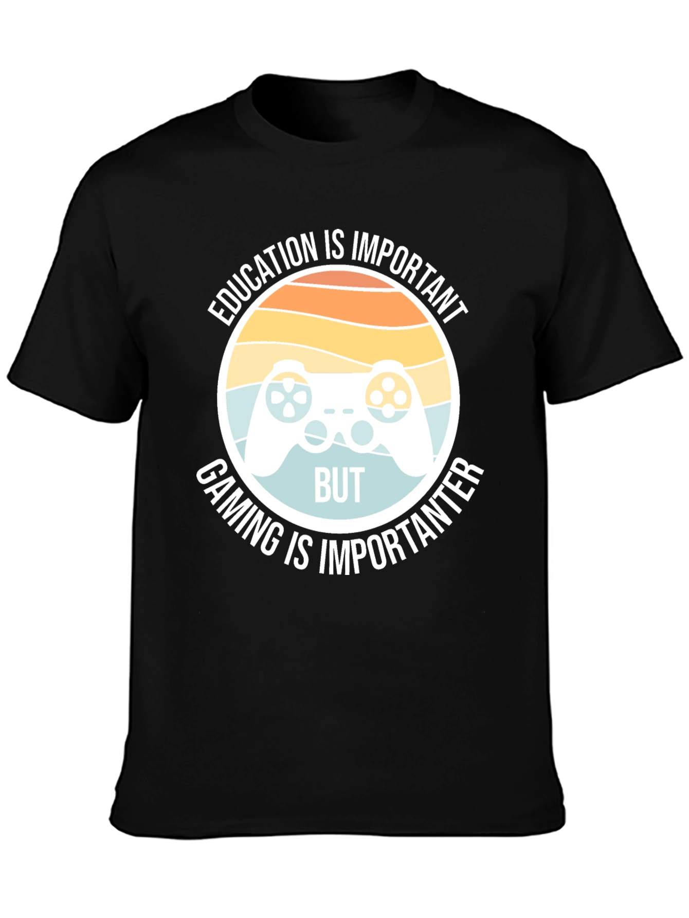 Funny Gamer T-Shirt - Education vs Gaming
