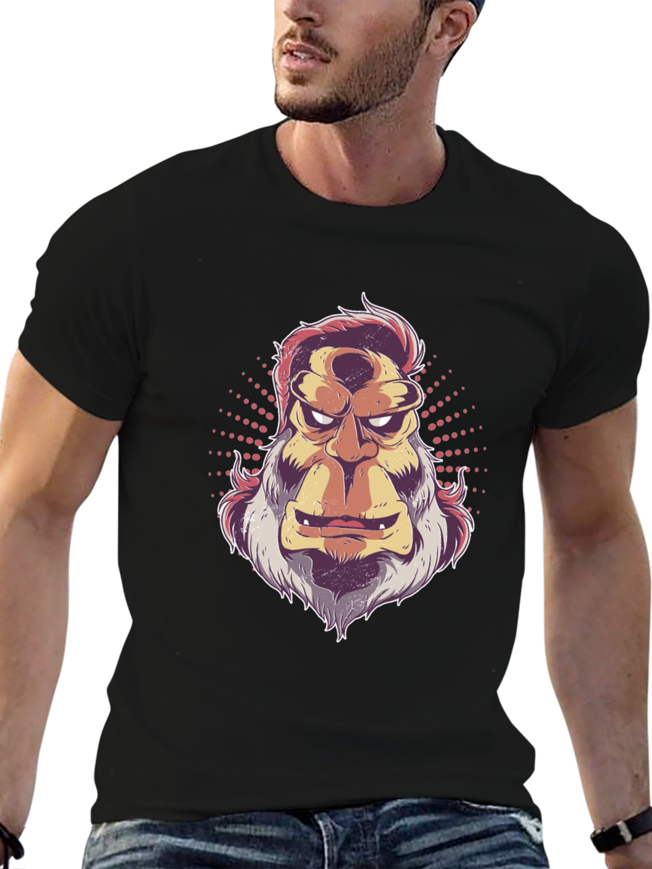 Retro Bigfoot Graphic Tee - Mens Black T-Shirt