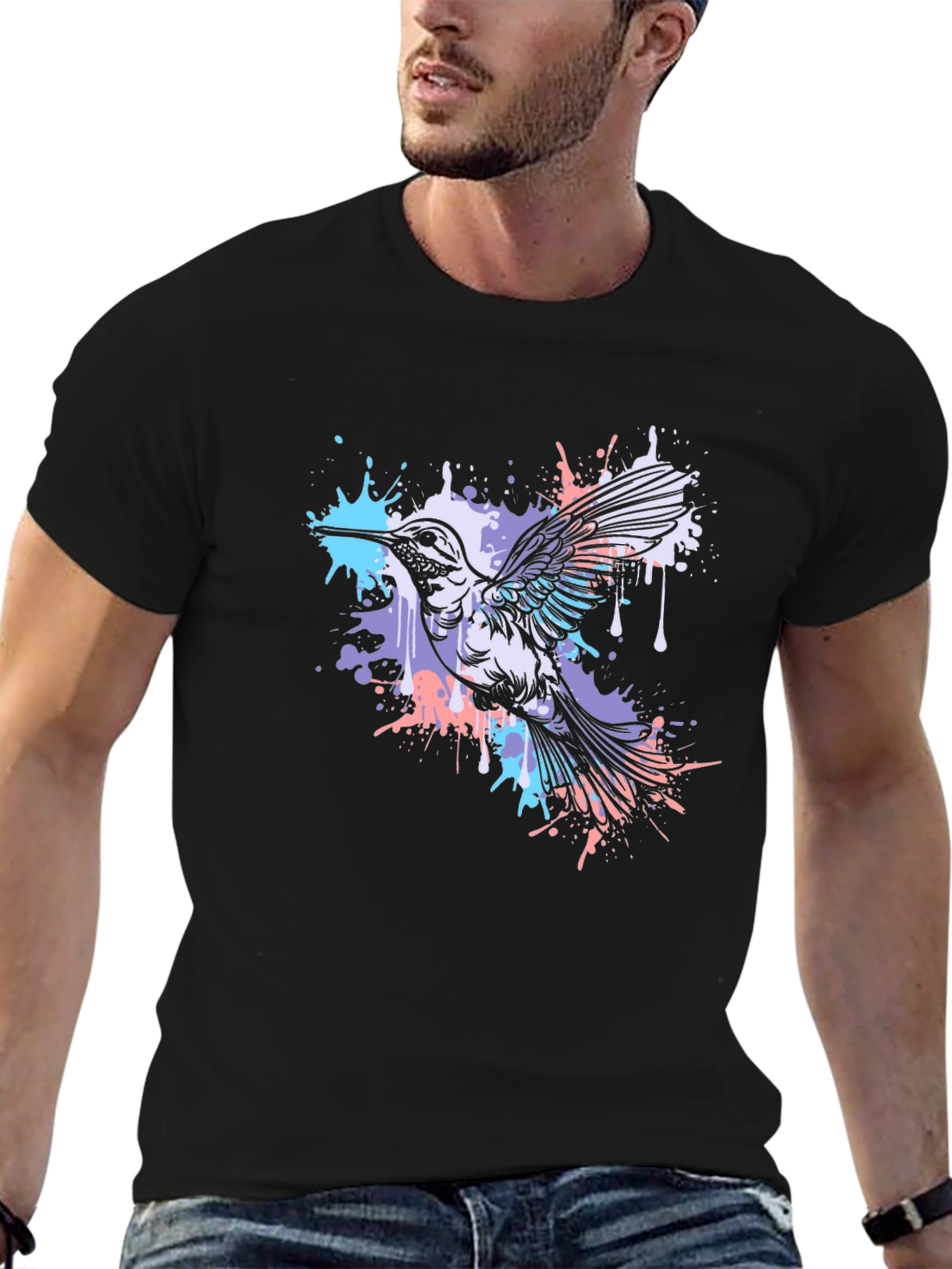 Hummingbird Graphic T-Shirt - Black