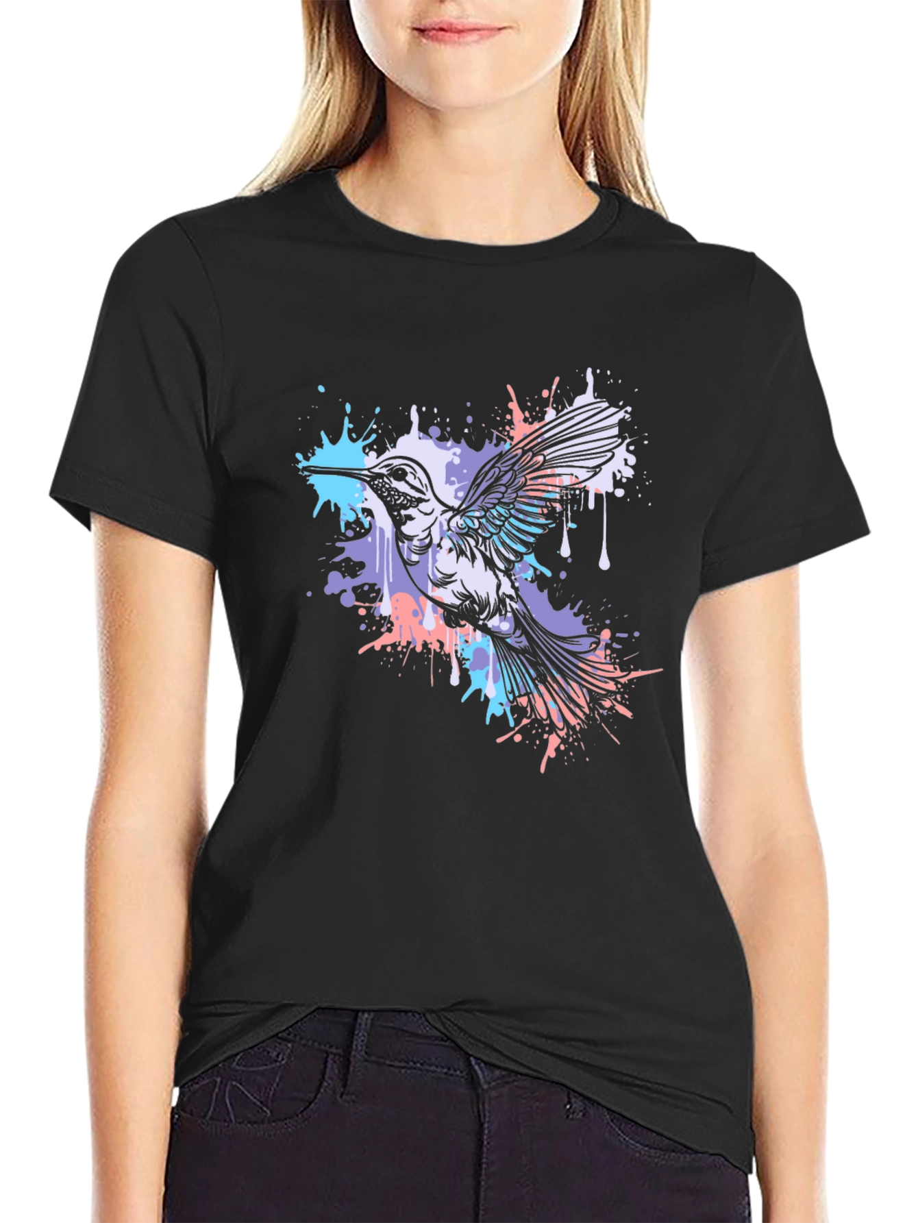 Hummingbird Graphic T-Shirt - Black