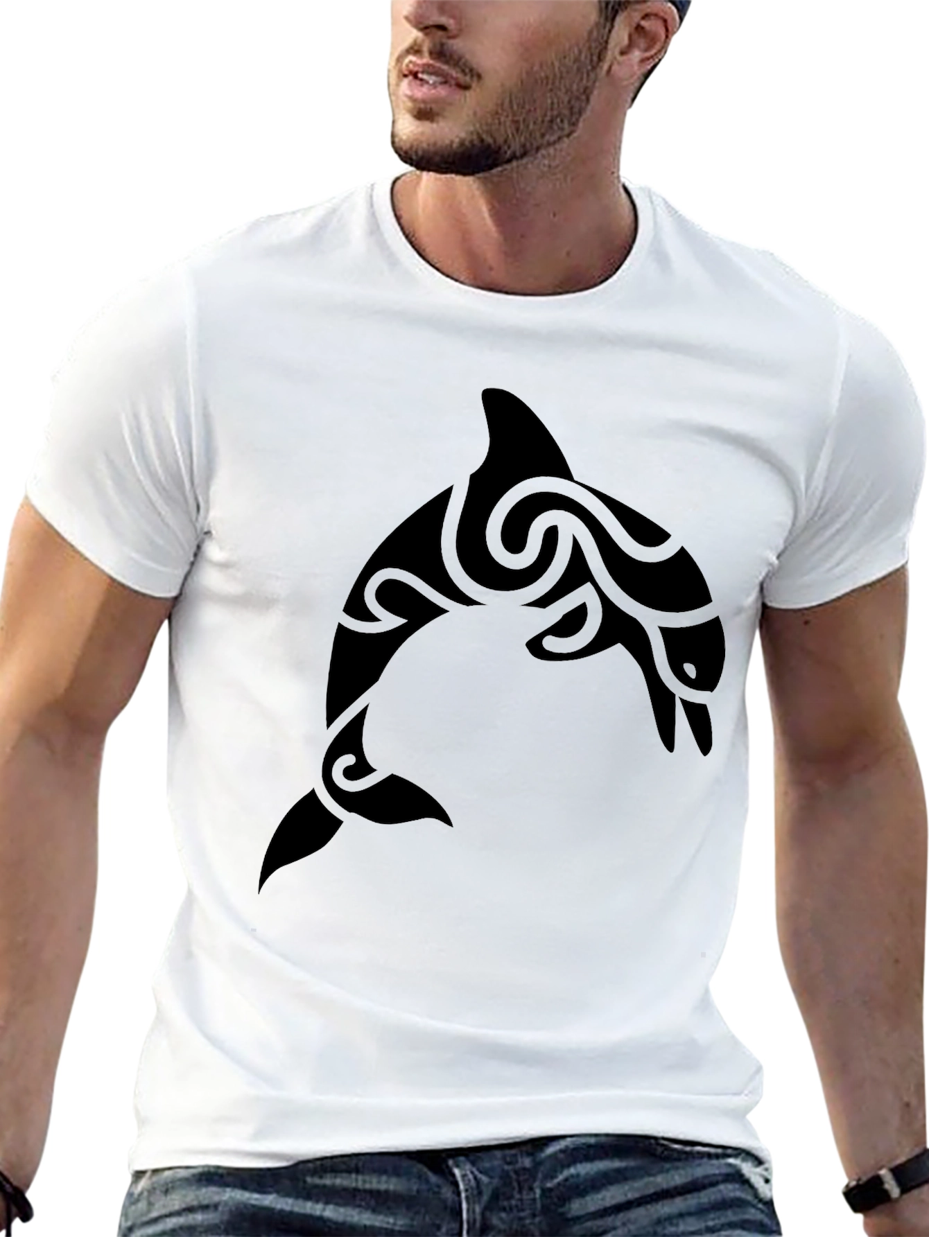 Tribal Dolphin Graphic T-Shirt